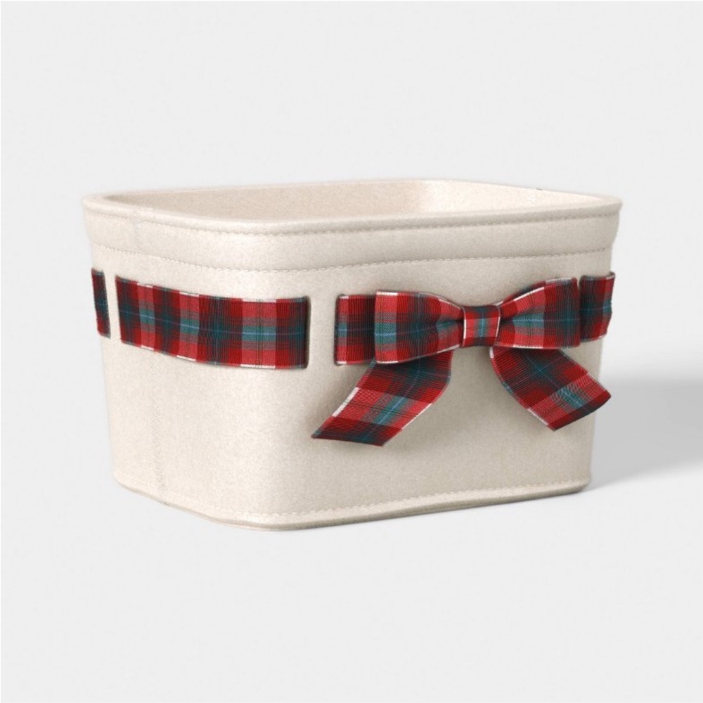 Plaid Bow Basket Red -Threshold™
